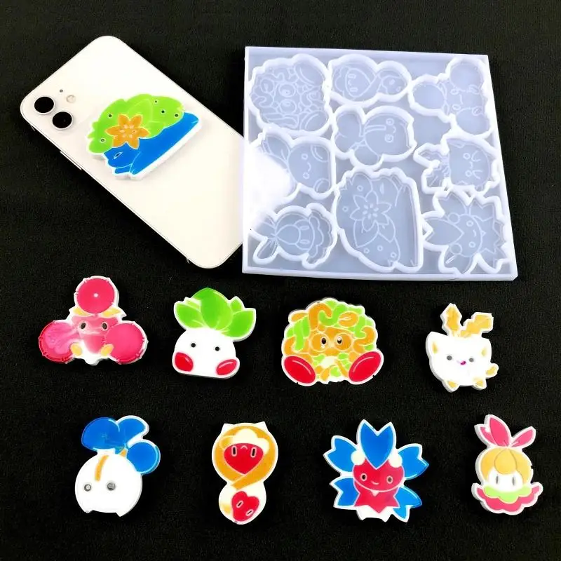 Resin Silicone 3D Badge Sticker Mold Baby Cartoon Animals Mold for Epoxy Resin DIY Crafts Jewelry Making