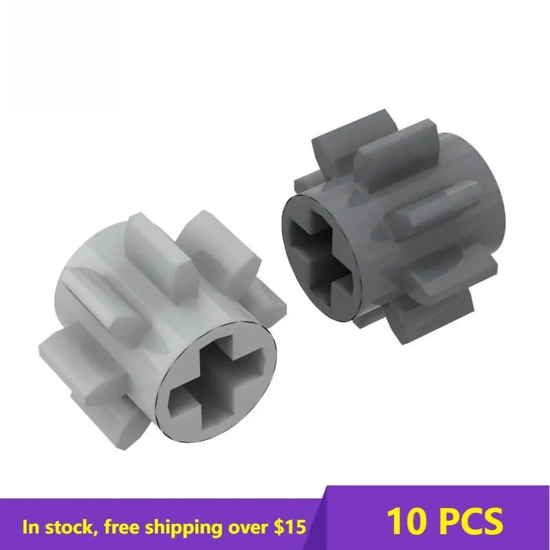 10PCS Plate Brick 3647 8 Tooth Gear Outer Diameter 10.0 Building Blocks Parts DIY  Educational Creative Gift Toys