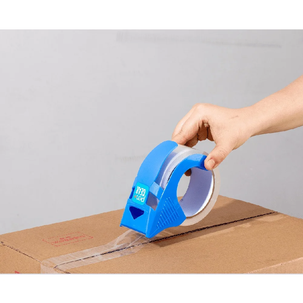 Clear Packaging Tape One-Handed Dispenser 1.88in x 38yds Strong Adhesive Cardboard Paper Plastic Ideal Home Office Shipping