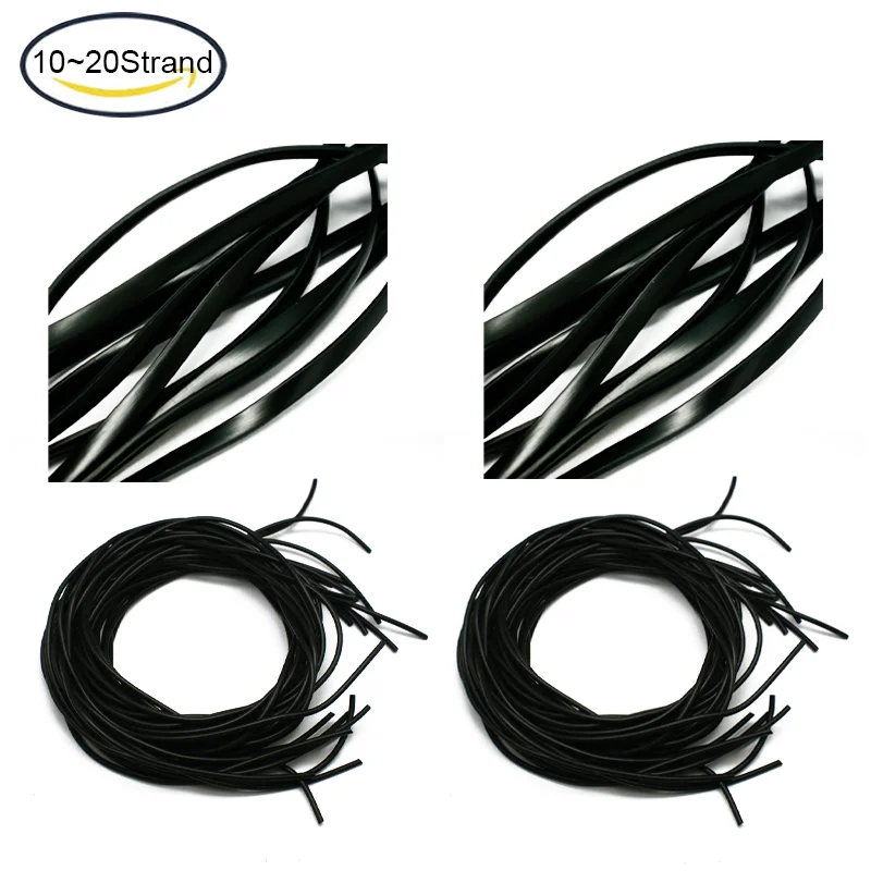 10 strand Synthetic Rubber Beading Cord Flat Solid Black Wire For Jewelry Making Finding,1m/strand