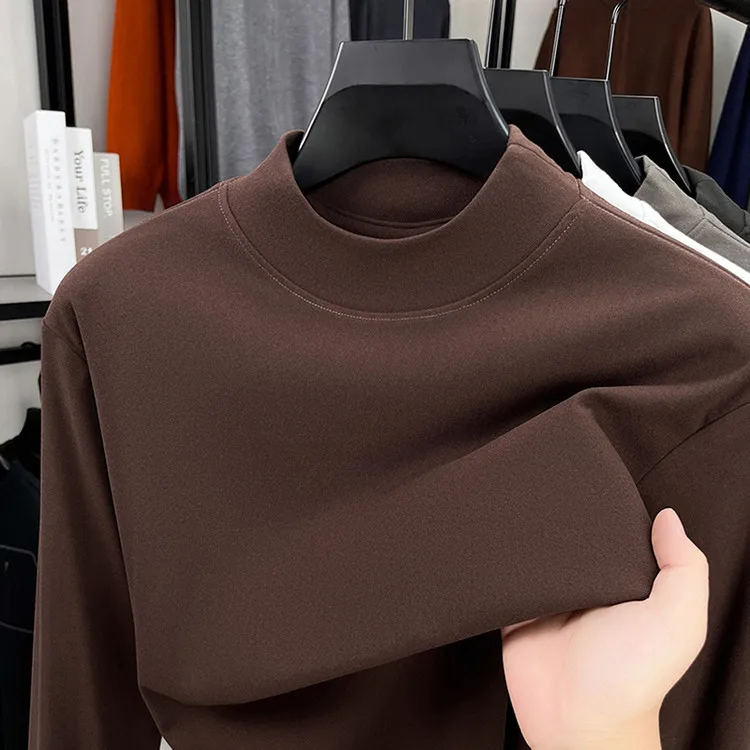 Suéter de Malha Estilo Empresarial com Gola Redonda para Homens de Meia-Idade e Idosos, Manga Longa em Fibra de Poliéster com...