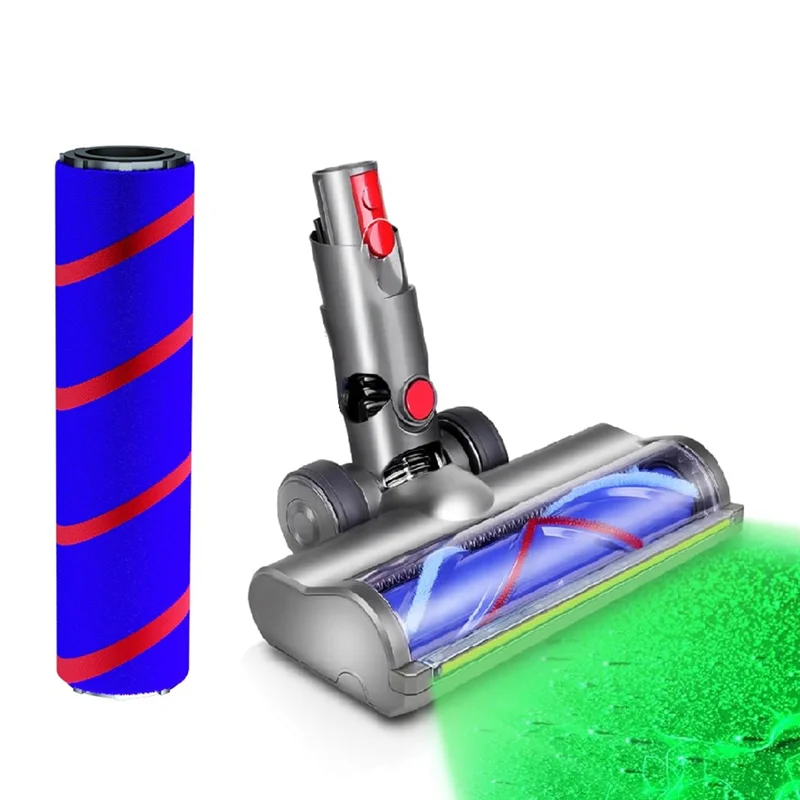 

HLZS-для Dyson V12 Detect Тонкая сменная щетка для пола, электрический прямой привод с зеленым светом, очистительная головка для дисплея пыли