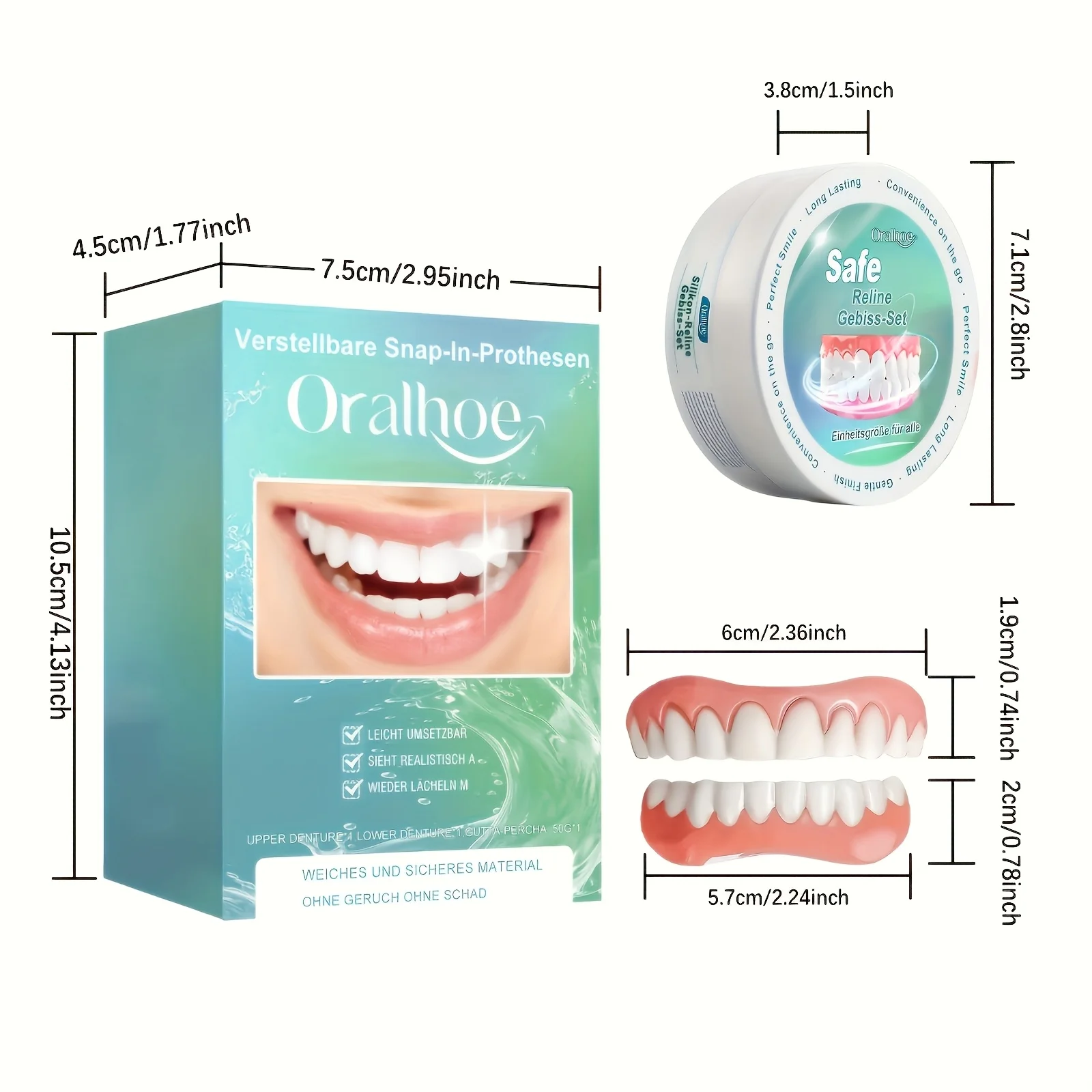 1 set of dentures - soft, flexible and comfortable upper and lower denture accessories suitable for both men and women  H2931-15