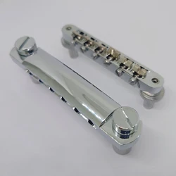 Guitar Fixed Saddle Bridge Tailpiece Set with ABR-1 Style Tune-O-Matic Bridge Chrome for ABR LP SG EPi Electric guitars