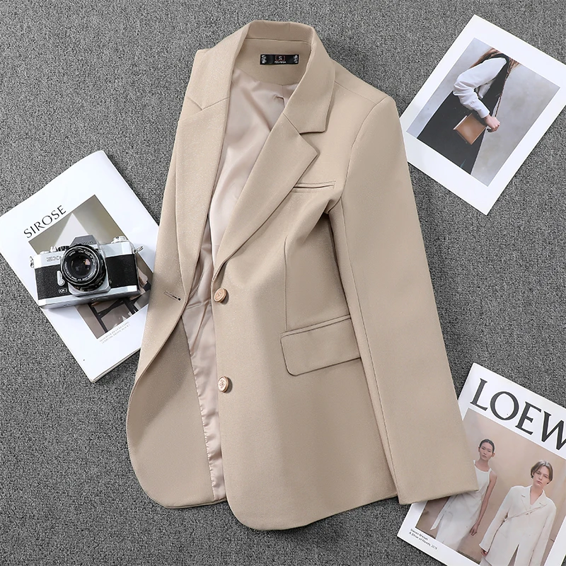 ZJYT Vrouwen Pak Blazer Elegante Jas 2025, Herfst Mode Koreaanse Stijl Single Breasted Jas Kantoor Dames Tops Casual Outerwears