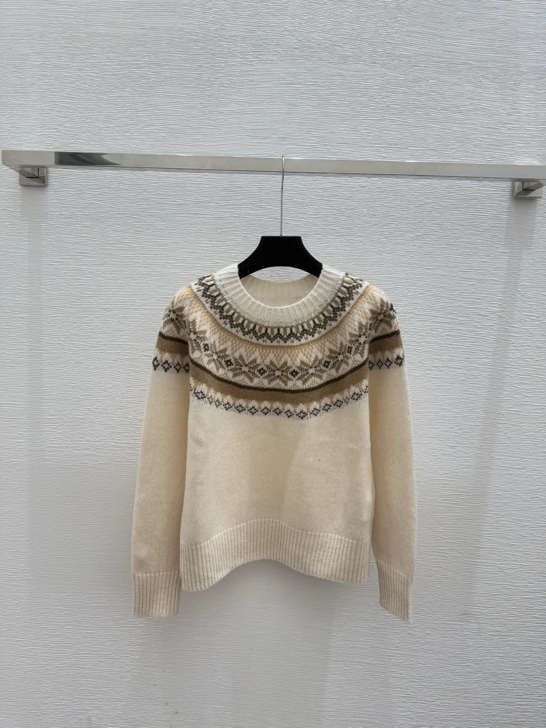 

Early Autumn New High-Quality Fashion Color Block Diamond Pattern Round Neck Knitted Long Sleeve Women