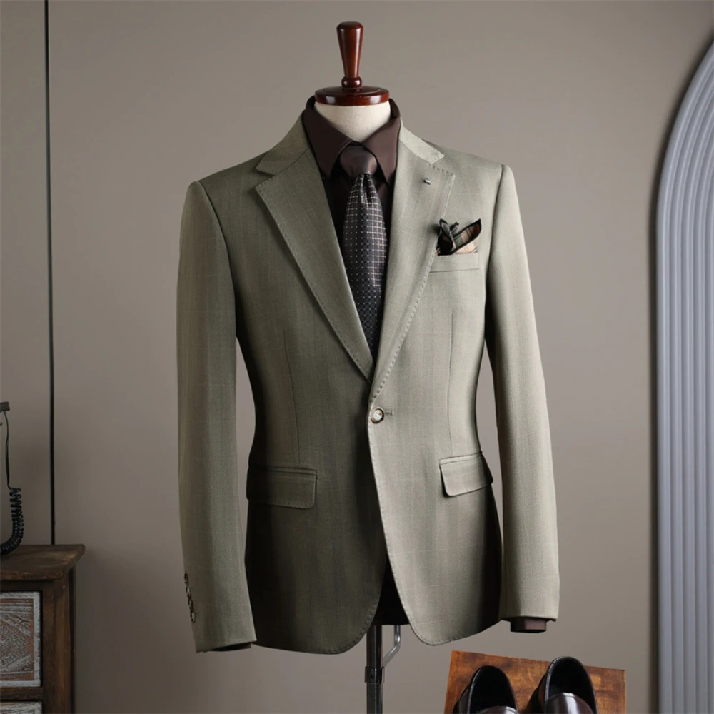 Business Banquet One Button Jacket For Man Premium Notched Lapel Tuxedo Popular Gentleman Dancing Party Elegant Groom Wear