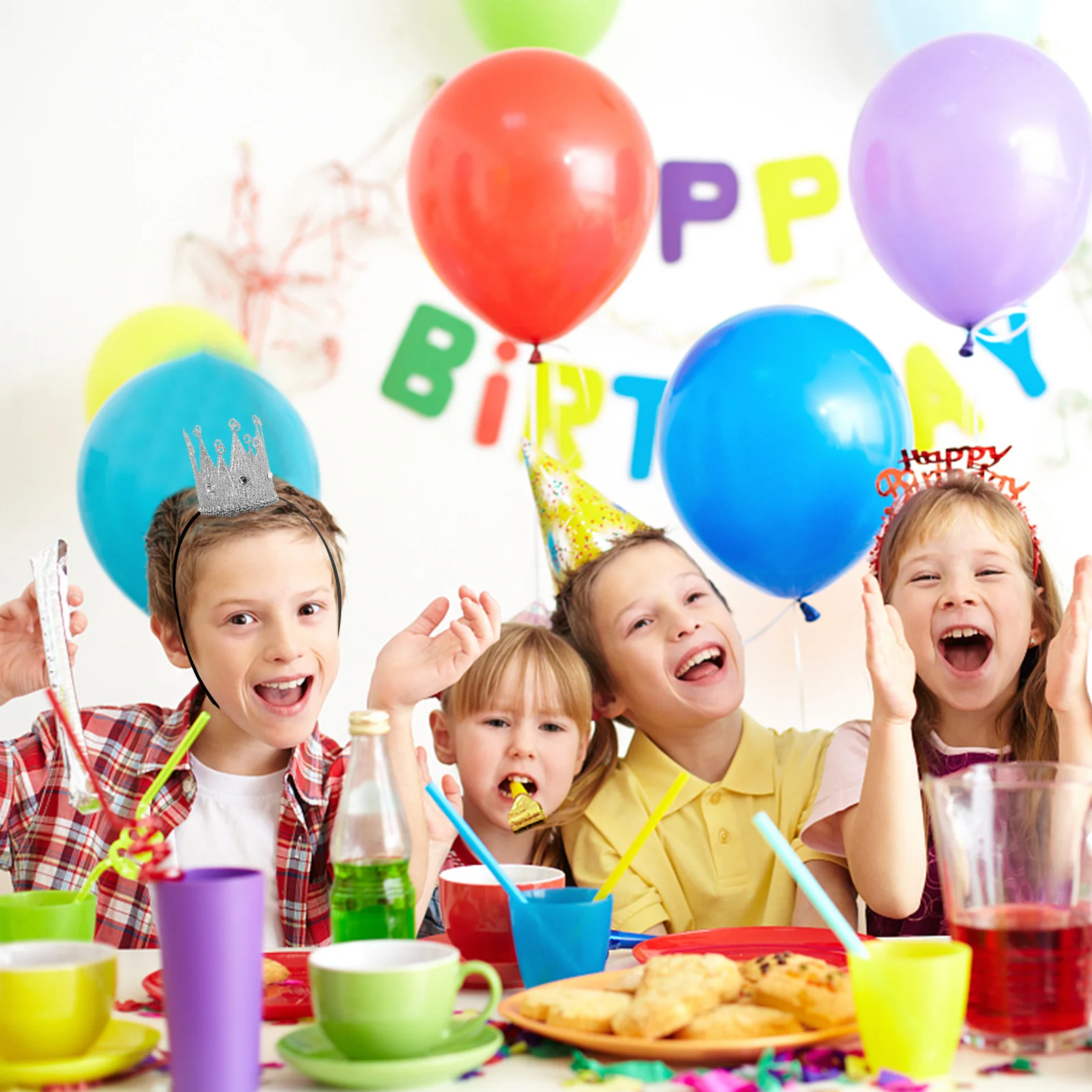 

2pcs Crown Headwear Lightweight Hair Hoop For Party Birthday Crown Accessory Headdress Hair Styling