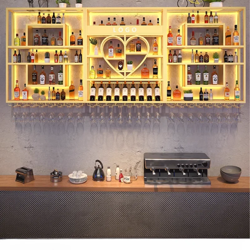 Wine Rack Bar Accessories High EndShelves Open Cabinets Room Liquor Whiskey Showcase Wall Cabinet Modern Home Display Furniture