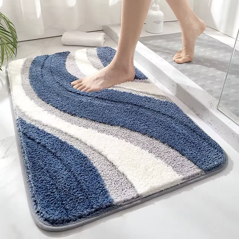 VIKAMA Imitation Cashmere Bathroom Floor Mat Anti-Dirt Wear-Resistant Mat Bathtub Absorbent Mat Rug Live Room Home Decor