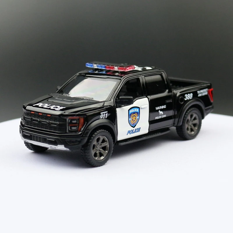 Nuovo Ford F150 Raptor Bronco Modello di auto in lega Diecast in metallo Polizia Fuoristrada Modello di auto Simulazione Collezione Regalo per