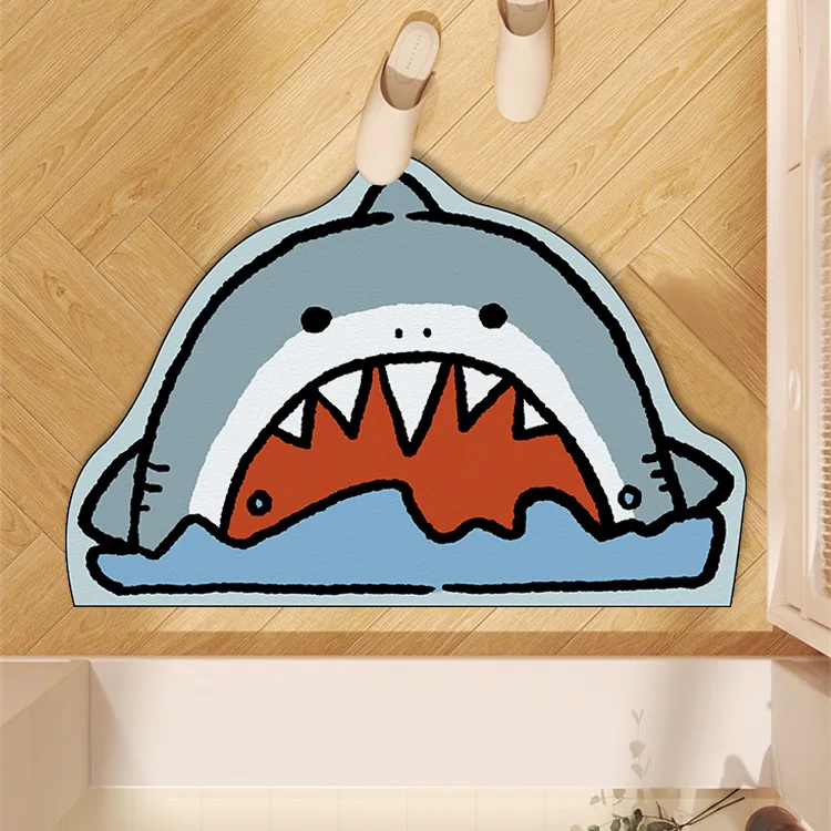 Absorbent Mat At The Bathroom Door Cartoon Small Carpet Special-shaped Bathroom Diatom Mud Quick-drying Cute Bathroom Mat