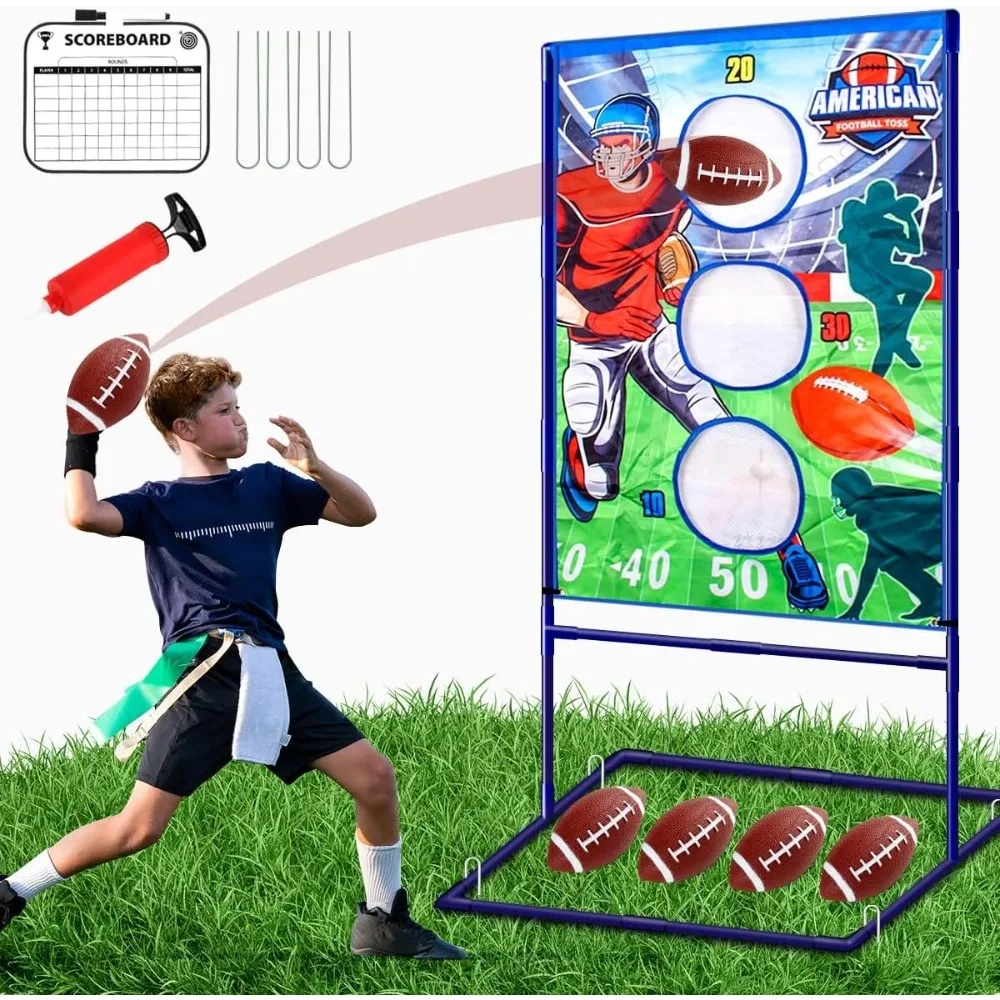 Football Toss Game with Inflatable Balls Football Throwing Target Games for Boys Kids Indoor Sports Outdoors Toys Birthday Gift