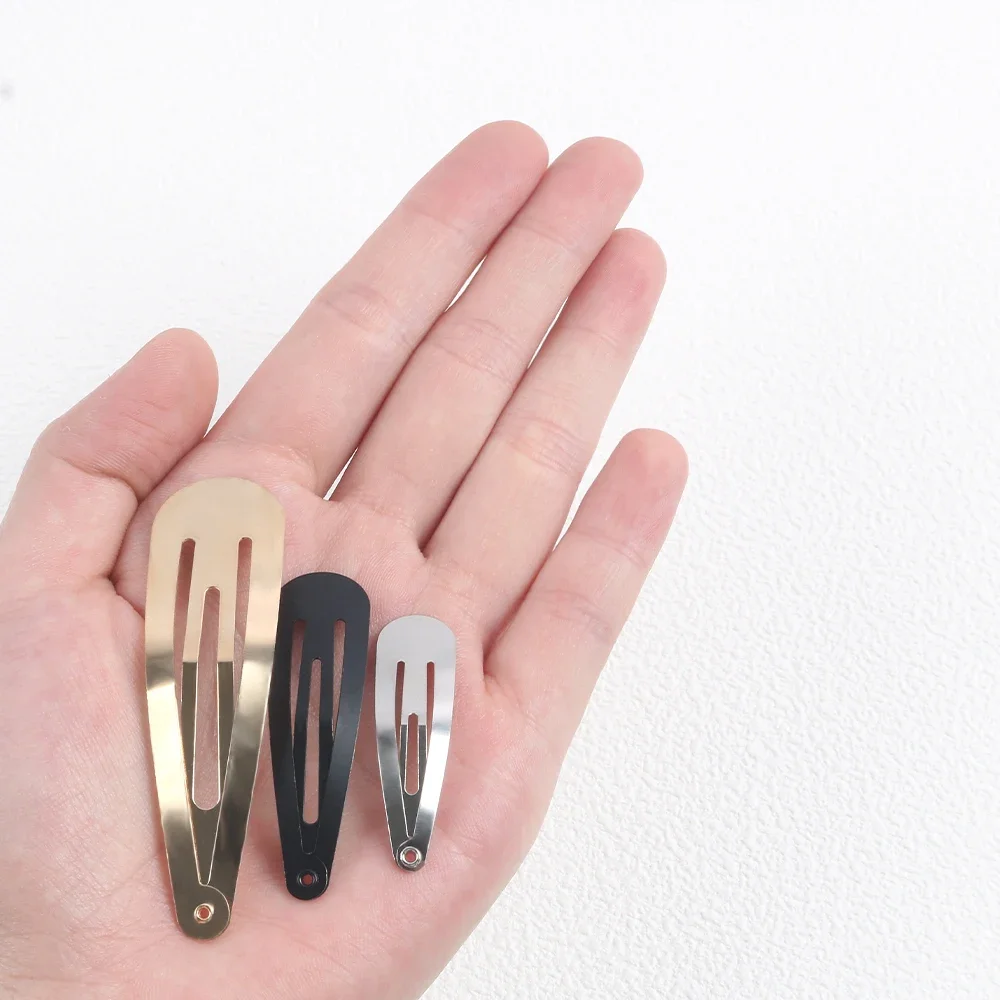 20pcs Water Drop Shaped Hairpin Simple Metal Snap BB Hair Clips Barrettes for DIY Handmade Headwear Hair Tools Accessories