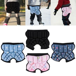 Kids EVA Paded Short Pants 3D Protection Hip Butt Protective Gear Adjustable Strap Waist Guard Impact Pad for Ski Ice Skating