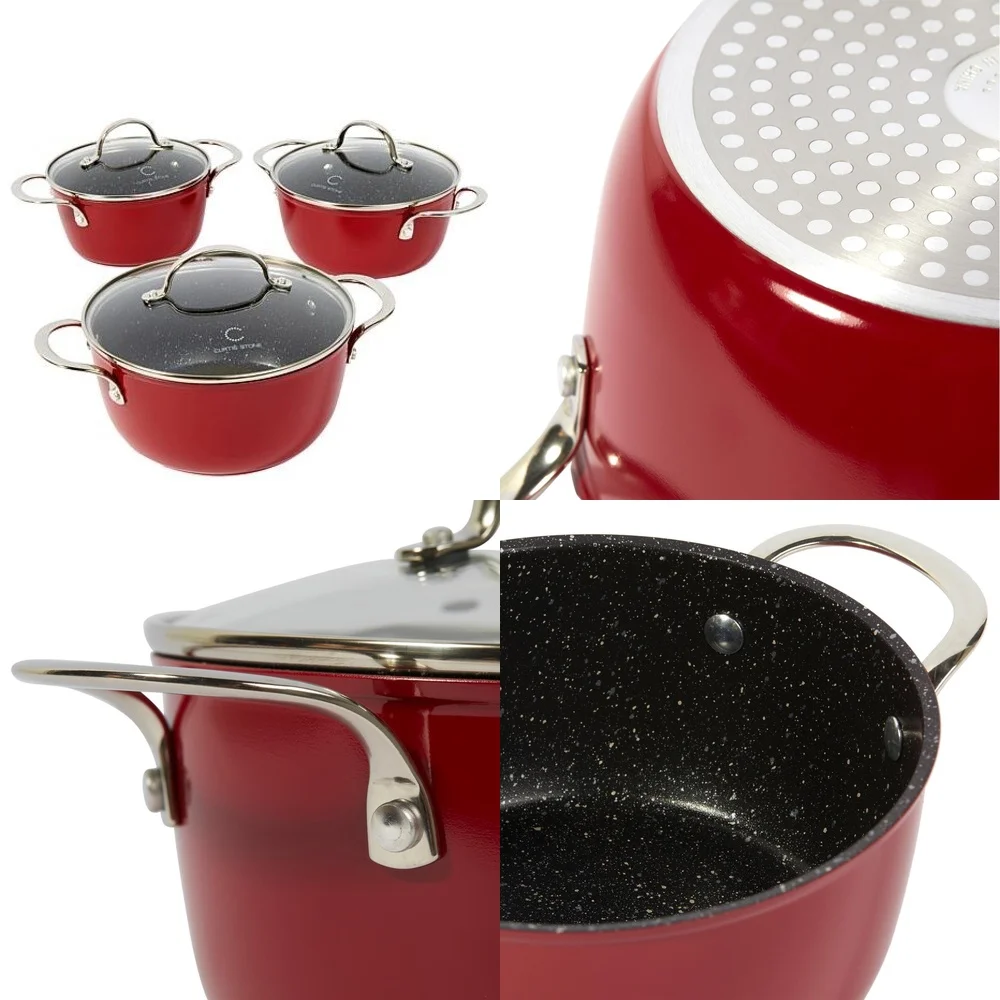 

Knife Sets6 Piece Dura Pan Plus Nesting Saucepan Set for Effortless Cooking and Space Saving Storage