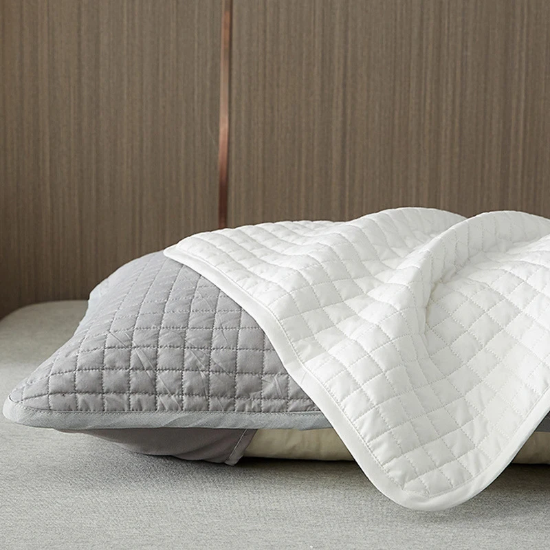 【1Pc Comfortable Cotton Clip Pillow Cover Isolation Layer Anti Mite Pillow Core Protection Head Oil Waterproof Pillowcase】