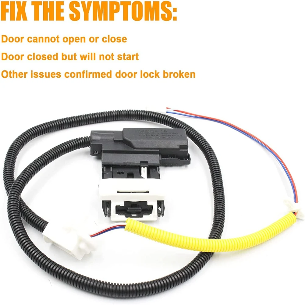 M17K W 11307244   W 10682535   Reemplazo del interruptor de bloqueo de tapa de lavadora (3 cables) apto para Whirlpool, conjunto de pestillo de puerta de tapa de lavadora