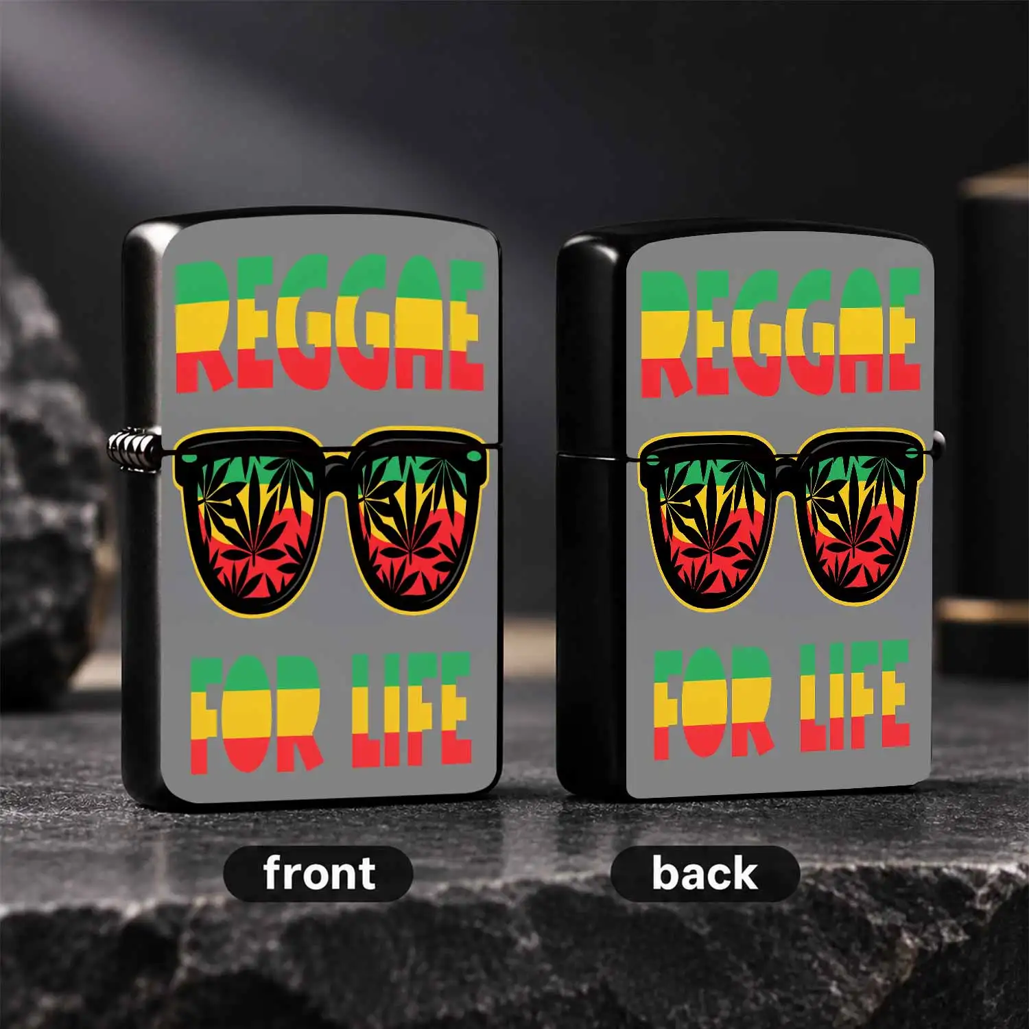 Trendy Reggae Themed Portable Lighter, Rasta Color Scheme Fun Sunglasses Decor, Daily Carry Good For Multiple Scenarios, Suitable For Outdoor Trips Home Parties, Practical Creative Featured Small Item, Ideal For Gifting A Humorous And Inter
