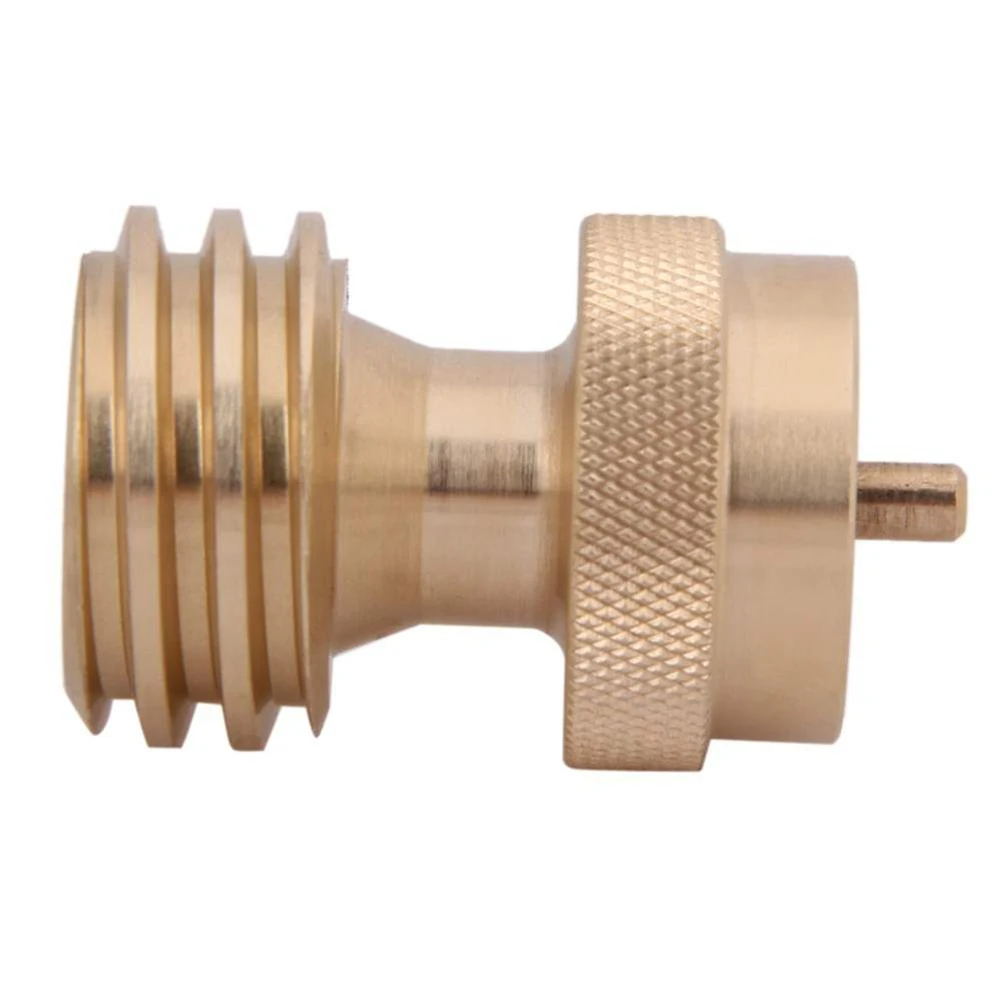 

Gas Cylinder Adapter 7/8-14 Left To 1 Inch-20 Teeth Brass Transfer Joint For Propane Tank Refill -Off Function