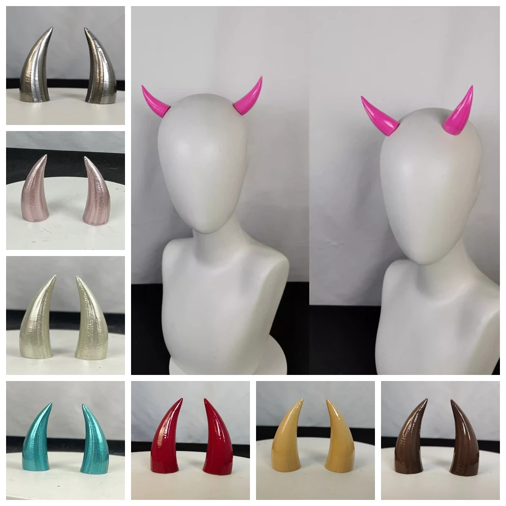 4/6/8cm Creative Gothic Devil Horns Hair Clips Ghost Horns Kids Adult Halloween Party Cosplay Costume Accessories
