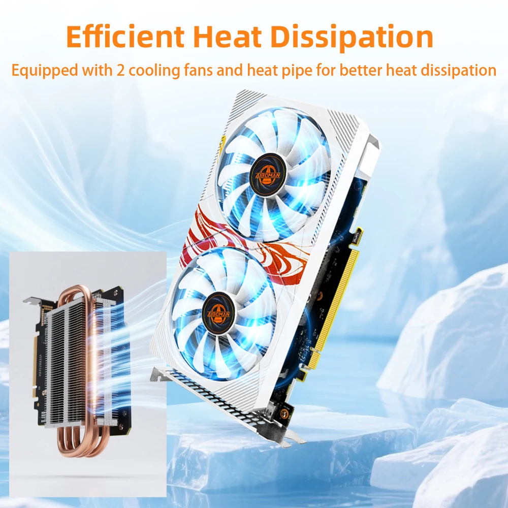 AIBOMAN RX6500XT 4G Fox اللوحة الخلفية نمط GDDR6 64Bit Outputinterface HDMI * 1 + DP * 1 الألعاب على بطاقة رسومات الكمبيوتر #5