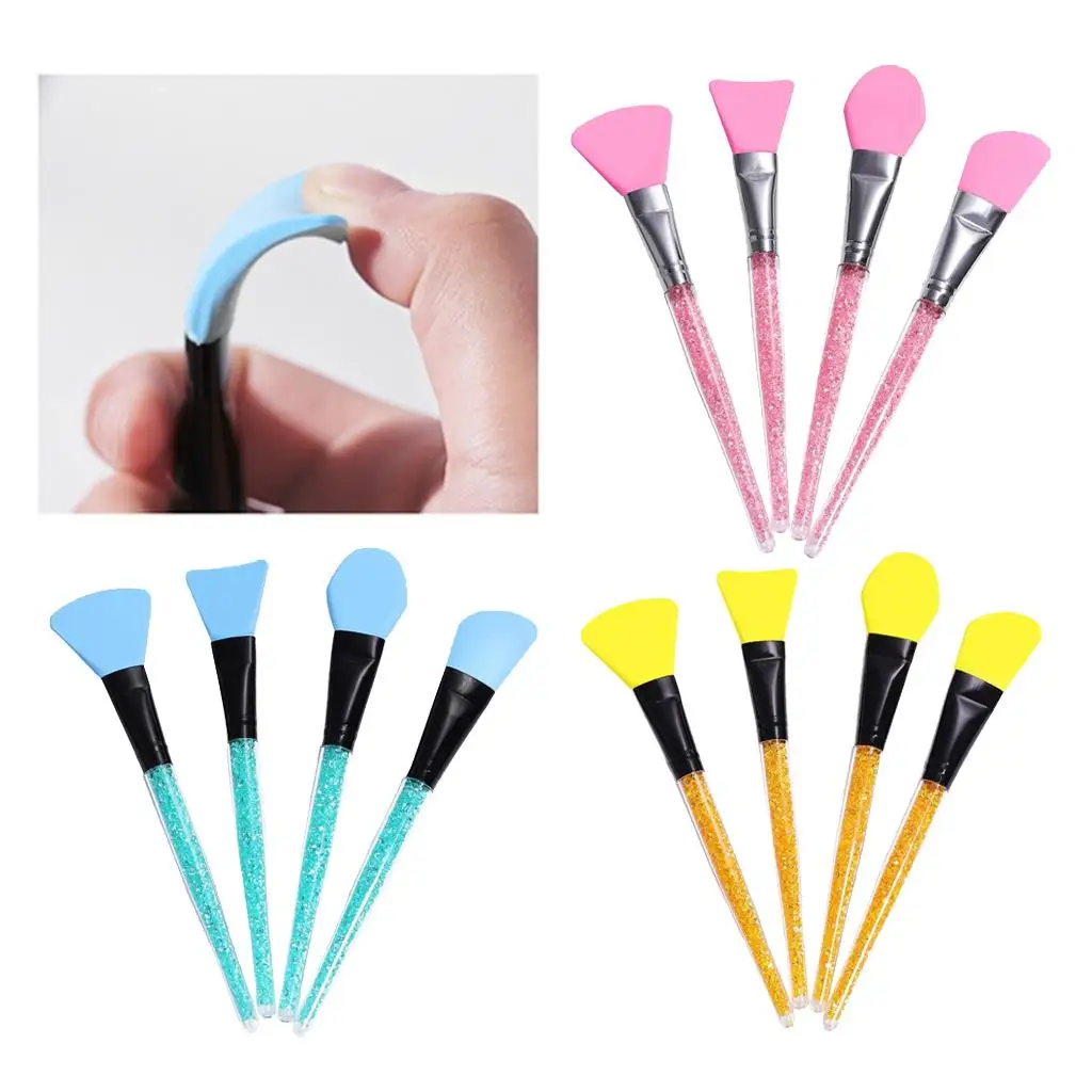 مجموعة فرش تطبيق قناع الوجه من السيليكون، فرشاة طين ناعمة لقاعدة مكياج مصل كريم أحمر الخدود للنساء #2