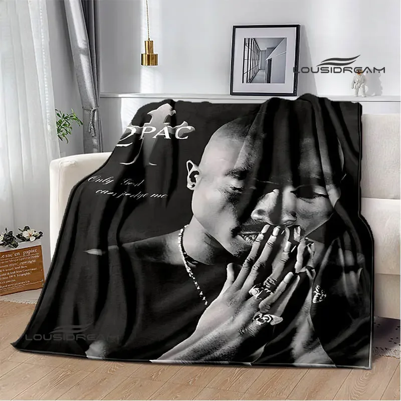 2PAC hip -hop singer fashion printed blanket warm bed blankets soft and comfortable blanket home travel blanket birthday gift