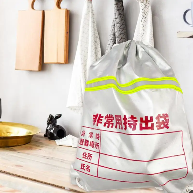 Preparedness Backpack Waterproof Reflective Survival Drawstring Backpack Portable Bag For Disaster Preparedness Suitable For
