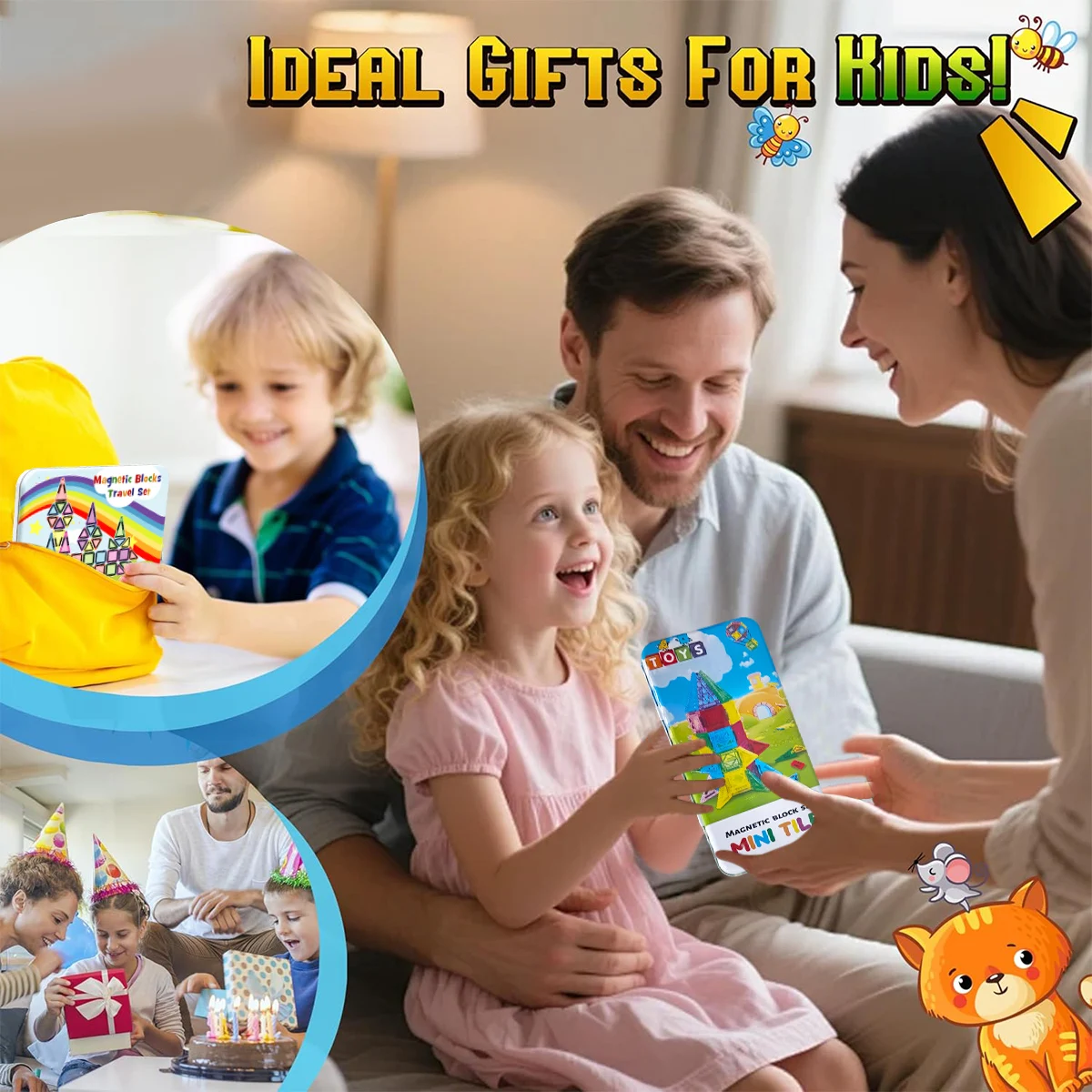 مجموعة ألعاب بناء الطرق المغناطيسية للأطفال هدية مكعبات بناء مغناطيسية ألعاب تعليمية مونتيسوري 32/65/58 قطعة مع صندوق حديد