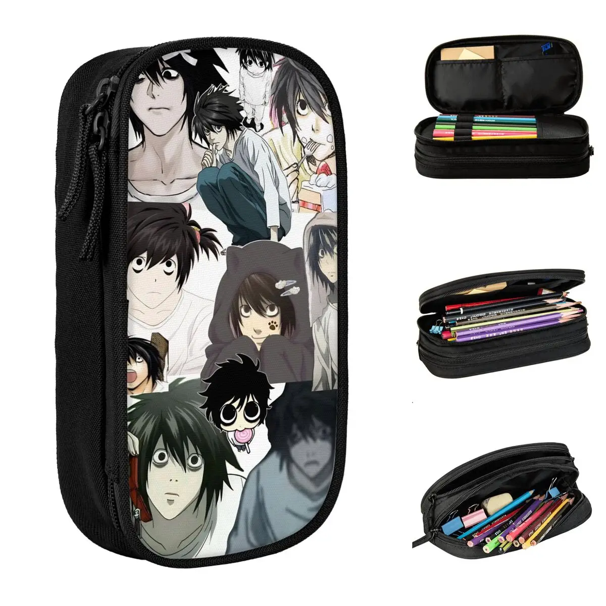 

L Lawliet пеналы Deathnotes аниме сумка для ручек детские большие школьные принадлежности подарочные пеналы