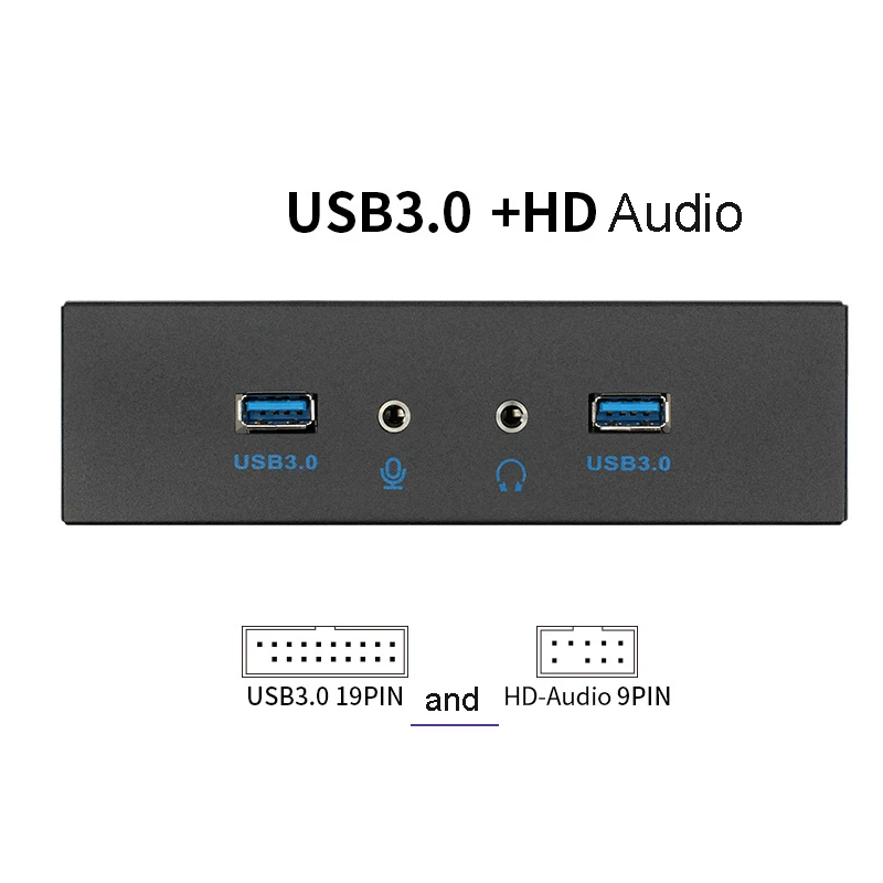 2–4 Ports USB 3.0 2.0 Frontplatte optisches Laufwerk Halterung 5,25 Zoll Metall Computer PC Gehäuse USB HUB Erweiterungsadapter Kabel Splitter – Detail 9