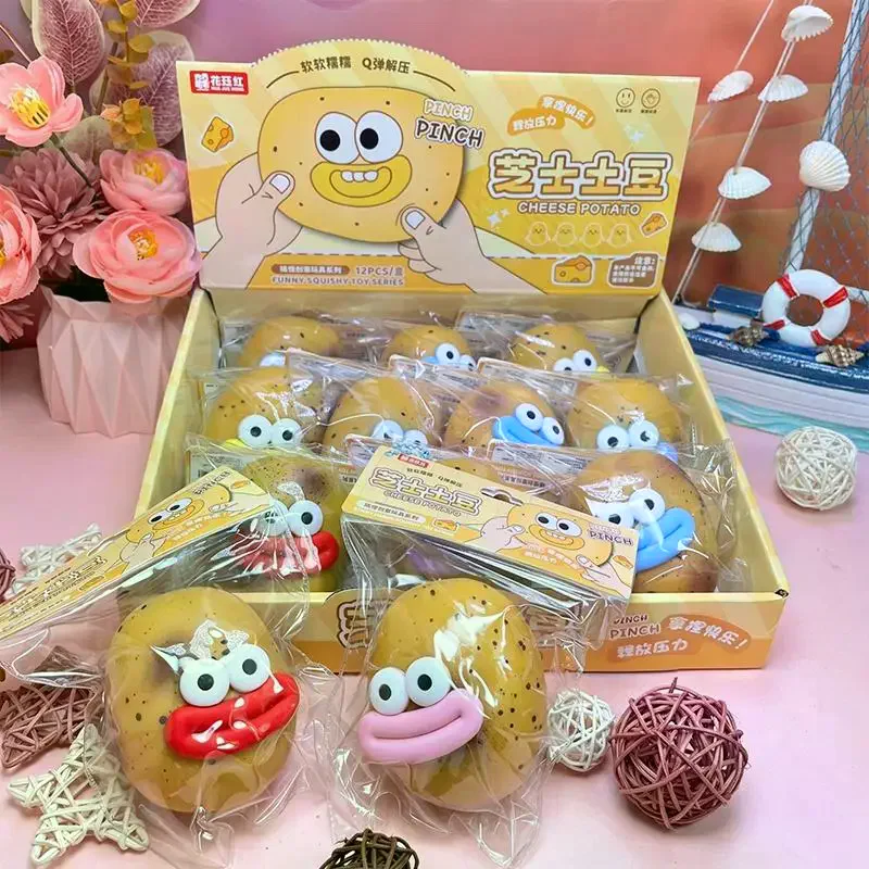 Cute Funny Cheese Potato Squeezable Toy Slow Rebound Stress Relief Perfect For Kids Party Favors Office Relaxation