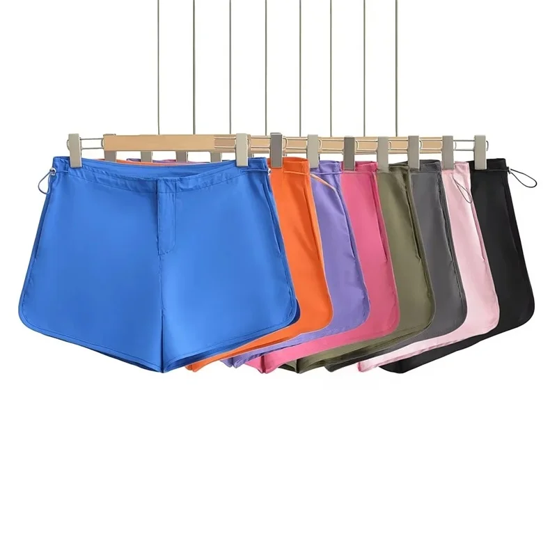 

Женские спортивные шорты с низкой талией, на резинке, свободные, широкие, летние, 2023, новые, сексуальные, уличные, повседневные брюки