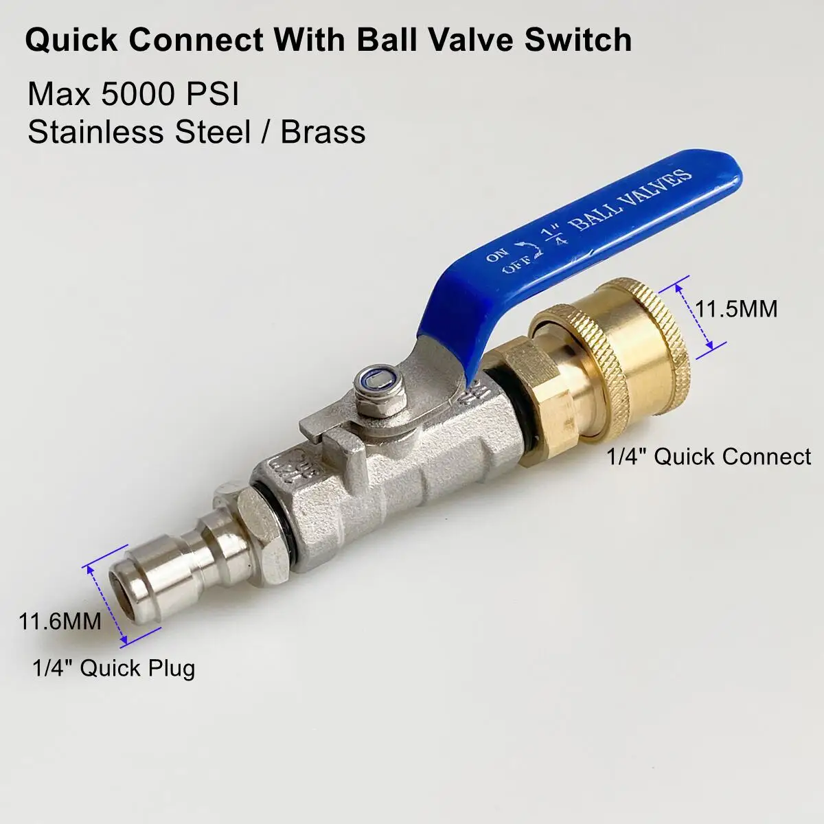 High Pressure Washer Switch On/Off Ball Valve With 1/4