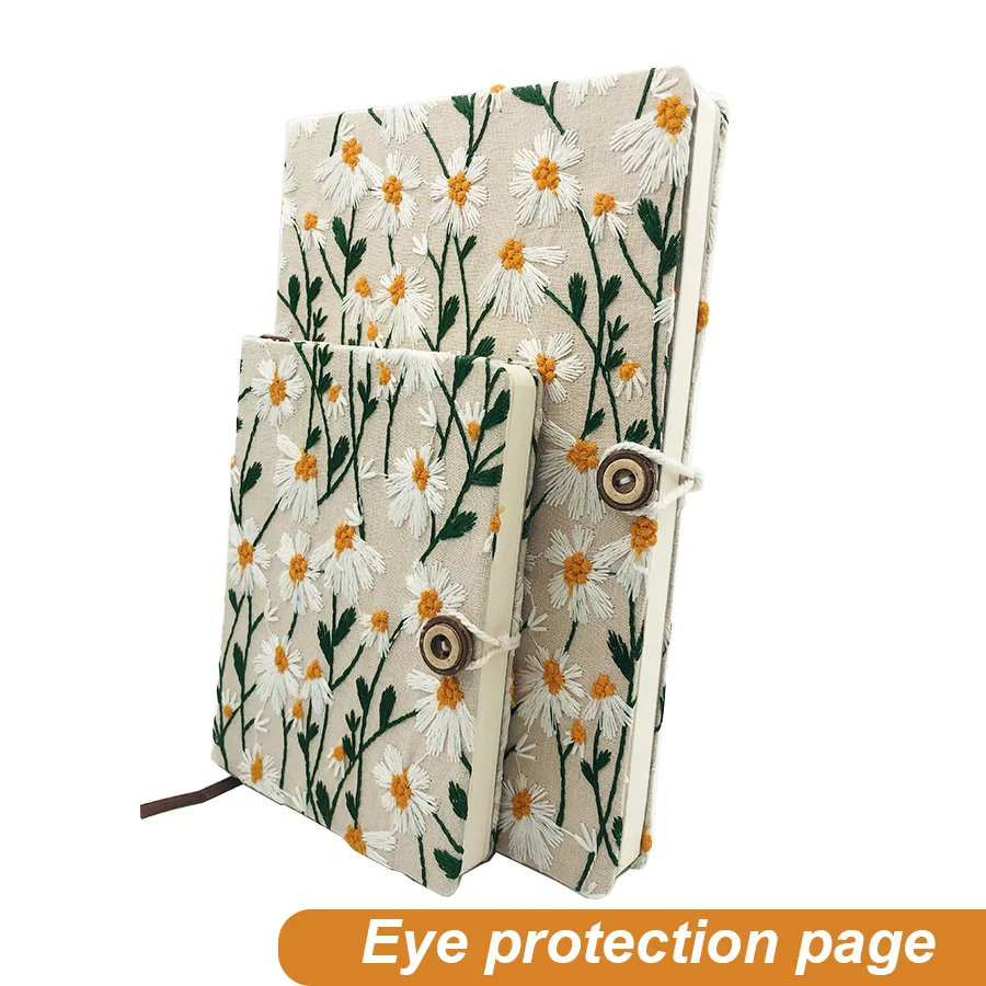 A5 A6 Knitting Embroidery Notebook Blank Line 100 Sheets 200 Pages Notepad with Bookmark Journal Sketchbook