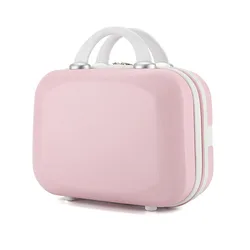 Sac à cosmétiques 14 pouces rose/bleu/violet/kaki, petite valise de voyage pour femmes, matériau compressé, taille: 30, 15, 5, 23cm