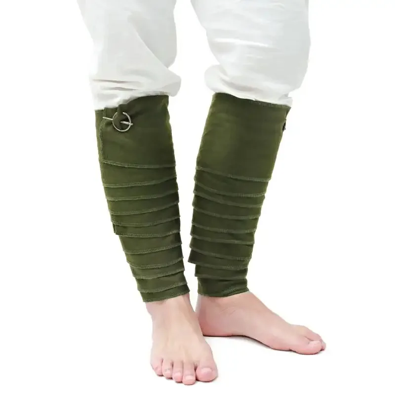 

DAZCOS Medieval Leg Wraps for Men with Viking Brooch Pins Pirate Cosplay Costume 1 Pieces Viking Puttees/Wrap Gaiters for LARP