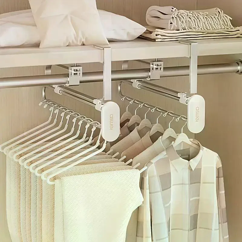 

Wardrobe Space Saving Pants Skirt Scarf Hanger 5 Extendable Hooks for Clothes Organizer in Bedroom