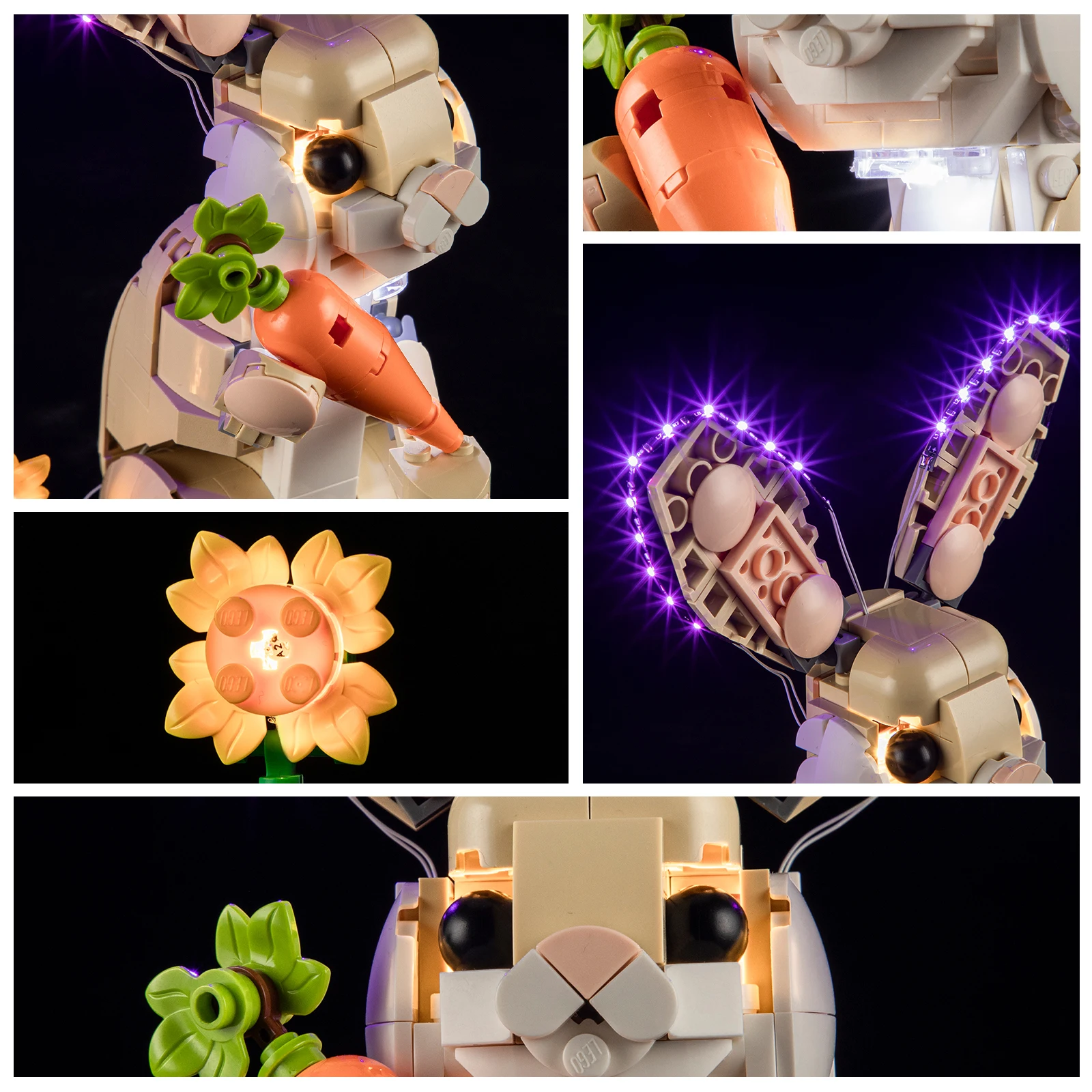 مجموعة الإضاءة لمجموعة LEGO Cute Bunny 31162 لا تشمل مكعبات البناء (مجموعة إضاءة LED فقط)