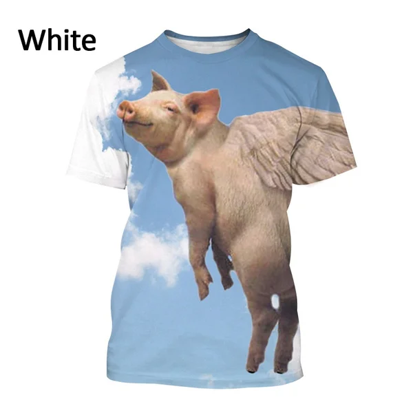 The Latest Creative Cute Pig 3D short-sleeved funny Animal pig pattern printing T-shirt