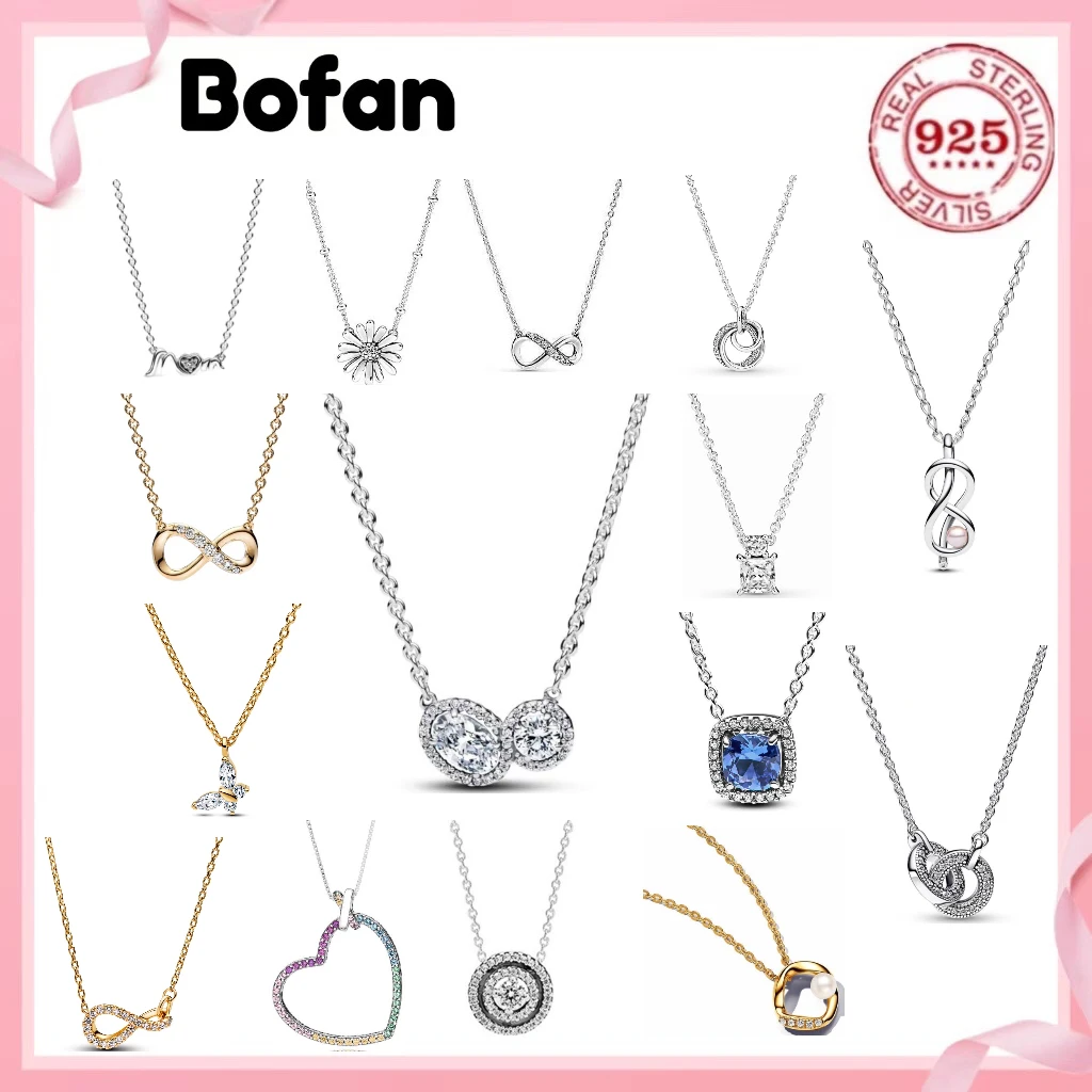 New 100%925 Sterling Silver Eternal Symbol Love Moon Necklace for Women's High-quality Fashion Jewelry Party Gift First Choice