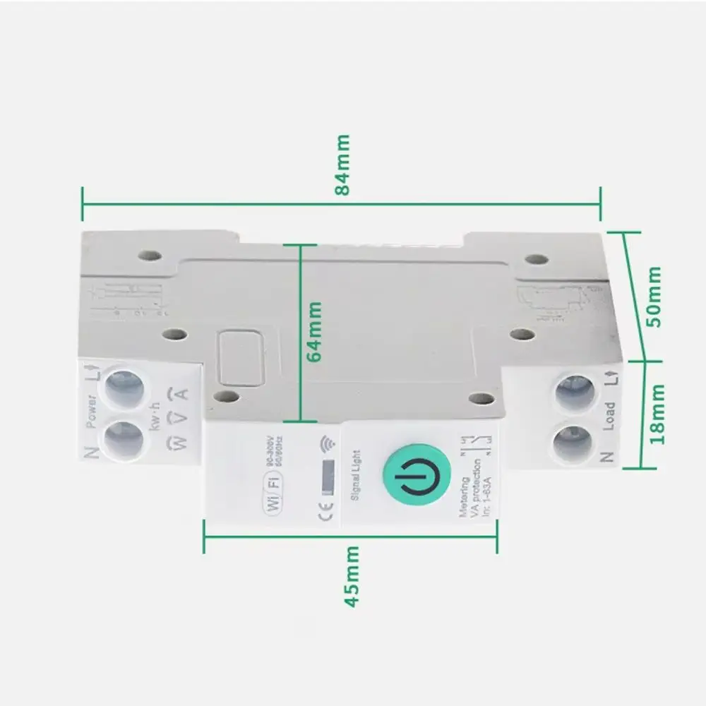 

Tuya WiFi Smart Switch Circuit Breaker Metering 1P 63A DIN Rail Power Metering Energy Monitor Remote Control Switch Smart Home
