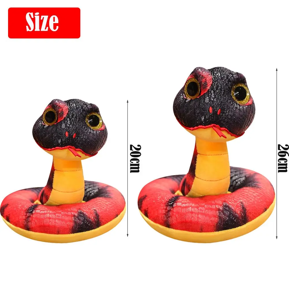 Alta qualidade 20/26cm brinquedo de pelúcia macio olhos grandes cobra mascote brinquedo único presente de ano novo para aniversário natal dia das bruxas ano novo