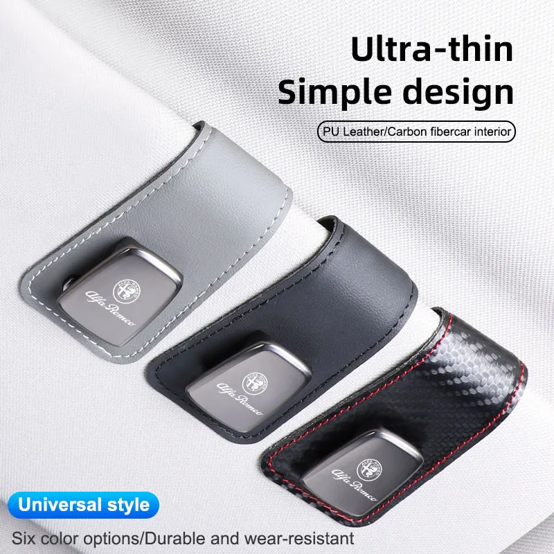 Car Interior Sun Visor Sunglasses Clip Eyeglasses Holder For Alfa Romeo 4C 159 166 Spider Giulia Giulietta 156 Tonale Mito 8C GT