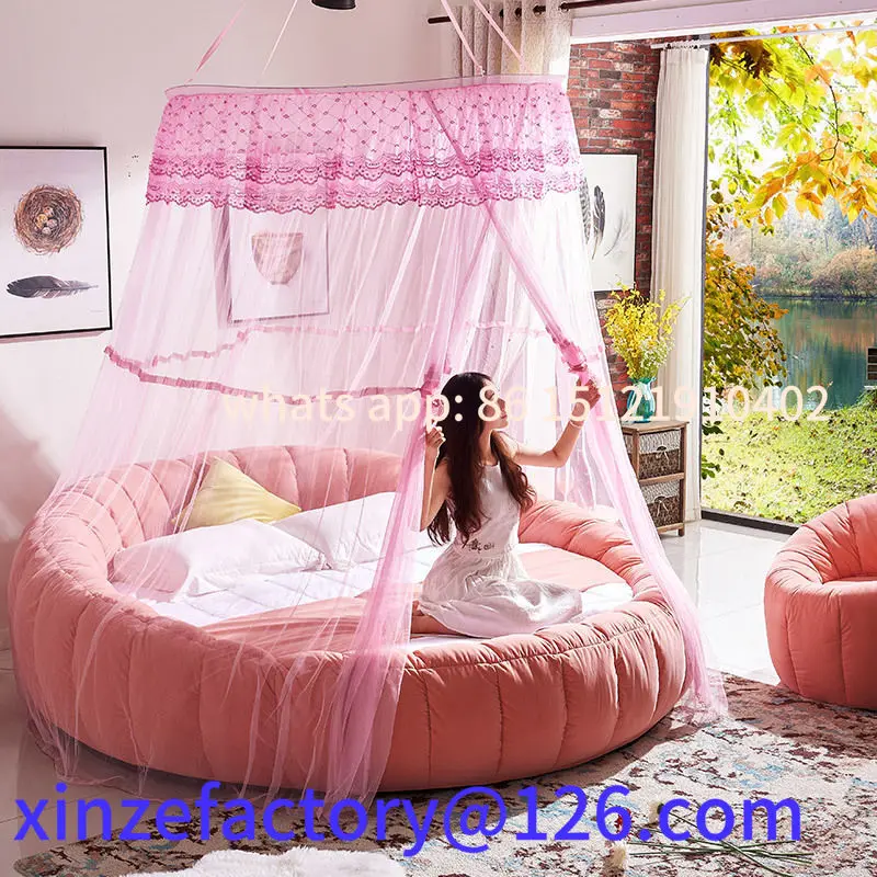 

Customizable Custom Round European Style Double Princess Master Bedroom Wedding Bed Modern