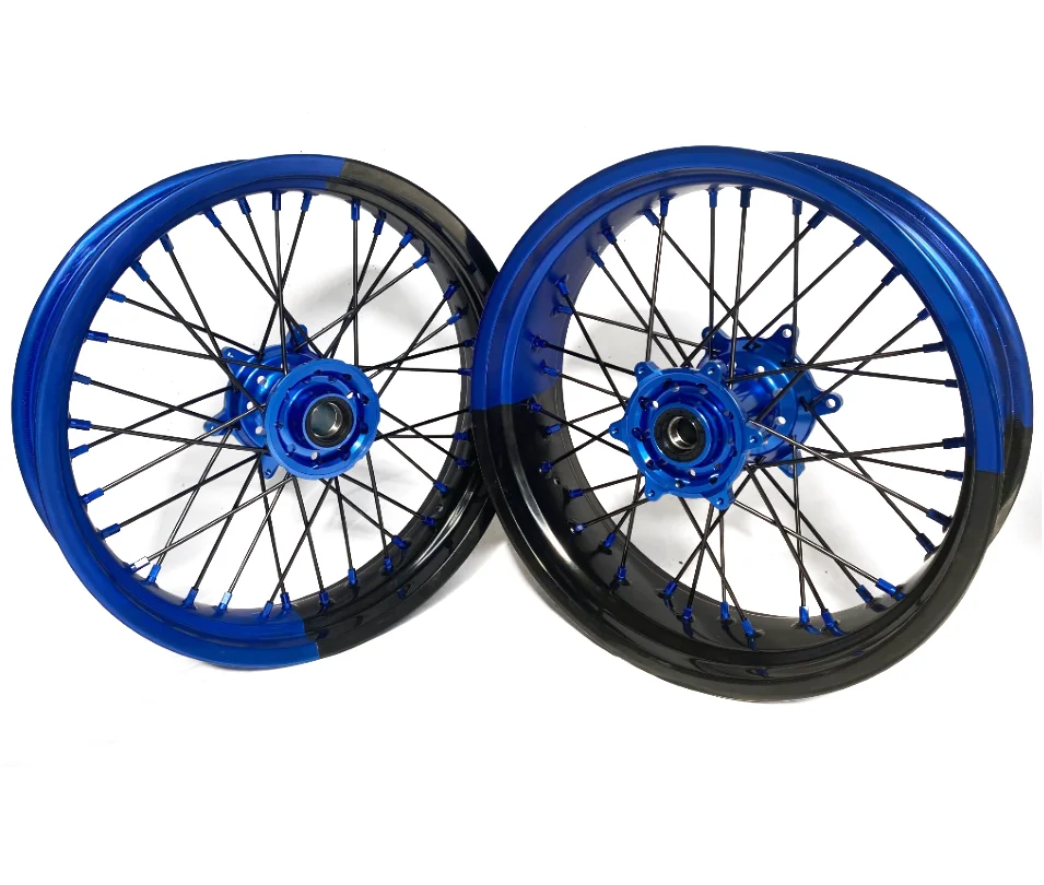 

High Quality New Supermoto Blue Rims GLM Forged Hubs Aluminum Alloy 7116 Wheels for YZ450F