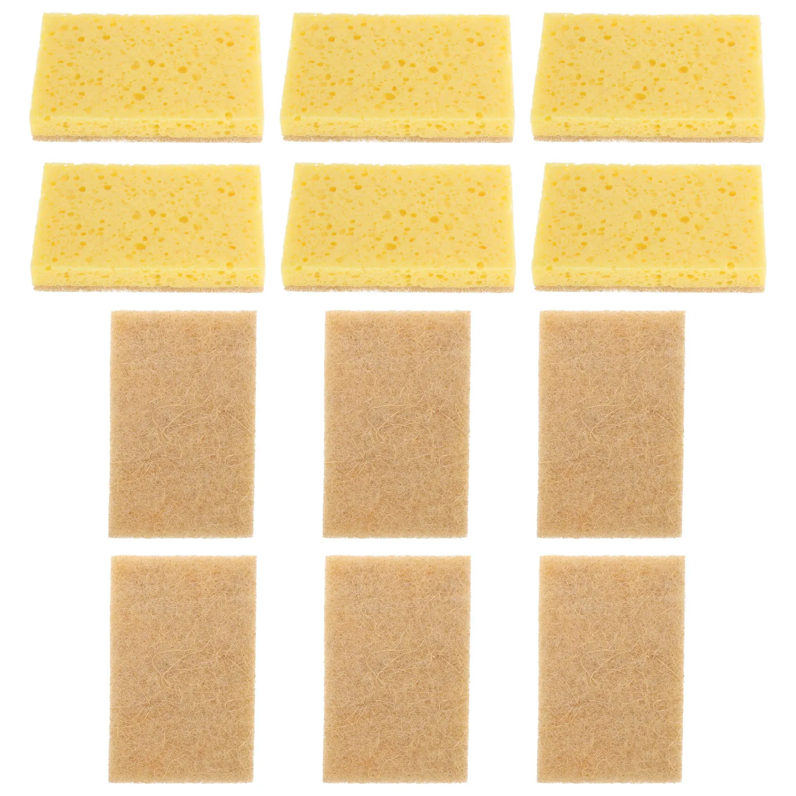 

12pcs Durable Kitchen Sponges Natural Cellulose Dish Washing Scrubbing Household Cleaning for Pots Walls Tables Grease Dirt Non