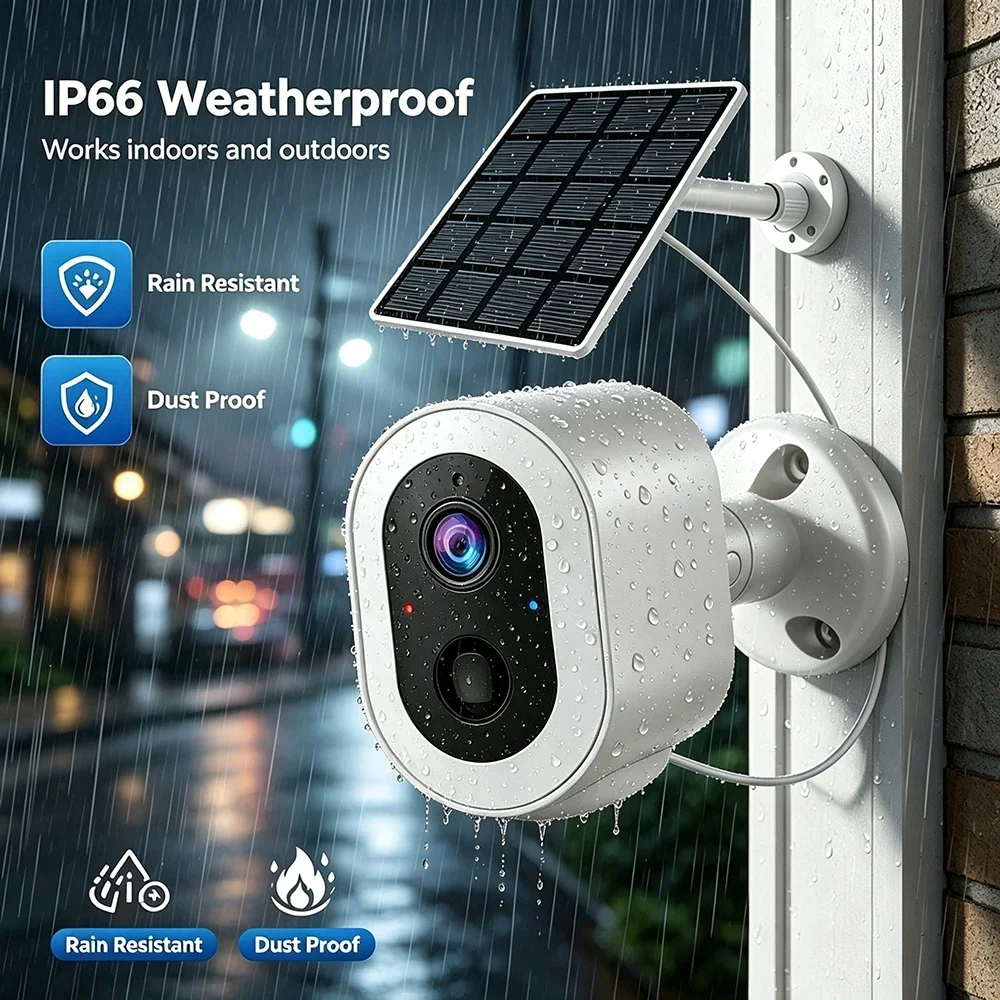 Tuya SmartLife Solar WiFi Camera 3MP CCTV Full Color Night Vision Low Power Battery Indoor Outdoor Security Surveillance Camera