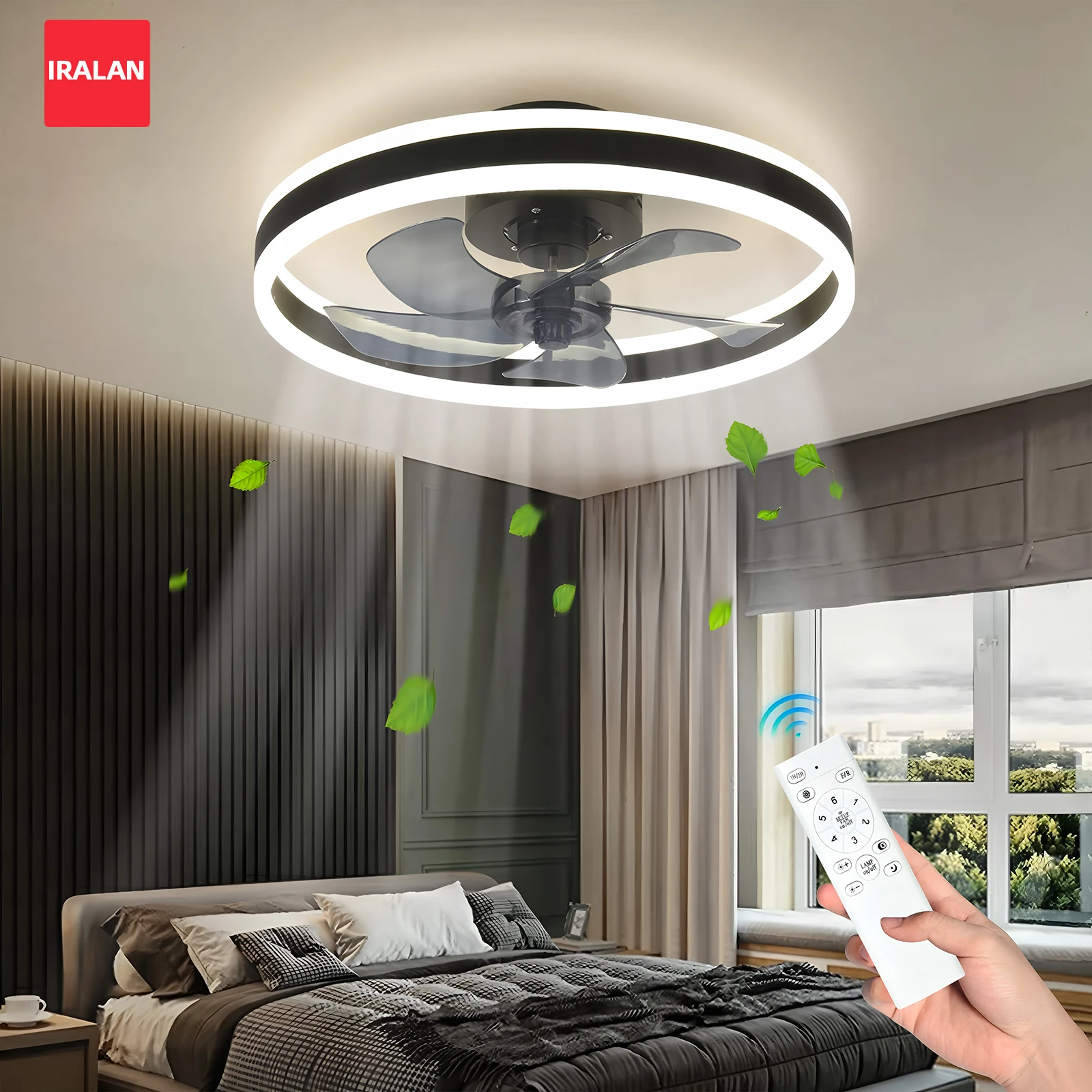 

Modern Simple Ceiling Fan Light Fixture Silent Embedded Design App Control Dimmable LED Fan Lamp Living Room Bedroom Home Decor